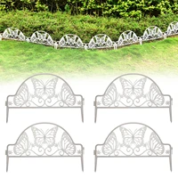 decorative plastic picket fence 4pcs disassembled garden border edging butterfly garden trim fence path fence home decor