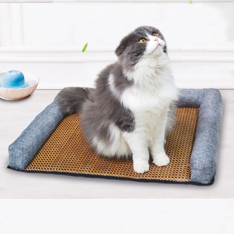 Коврик для собак ротанговый коврик домашних животных летний и кошек Плетеный