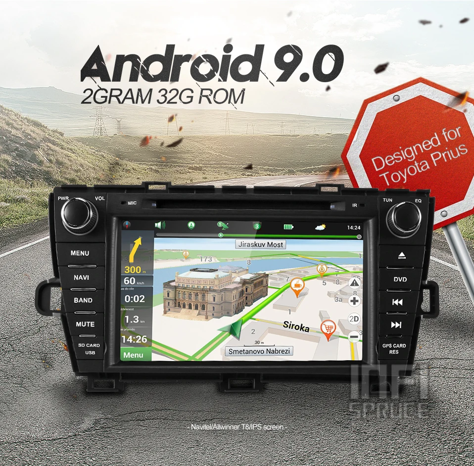 Fersinny android 9,0 автомобильный dvd 8 дюймов для Toyota Prius 2009-2013 Автомобильный gps умное радио видео WIFI мультимедийный проигрыватель