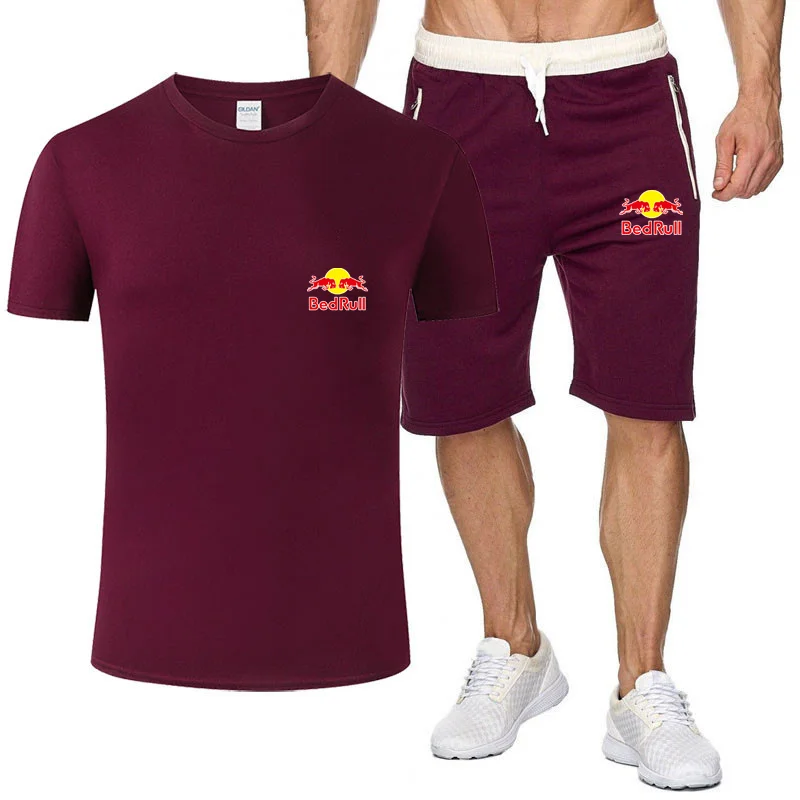 

2021 Brand Suit Fashion T-Shirt Pants Men's Sportswear Summer Men's Suit Clothing Short Sleeve T-Shirt Casual Pants