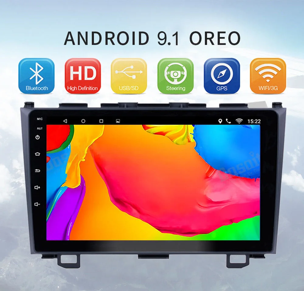 Android 9,1 Автомагнитола без dvd-плеера для Honda CRV Bluetooth Авторадио мультимедийный плеер " 2DIN четырехъядерный автомобильный стерео gps wifi