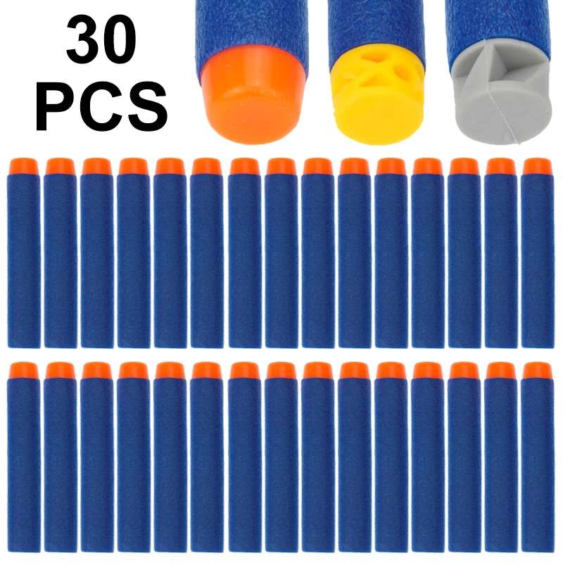 

Refill Pack For Nerf N-Strike Elite Blasters Eva Foam Bullets Solid Flat Darts Soft Hollow Hole Head 7.2cm Toy Gun Accessories