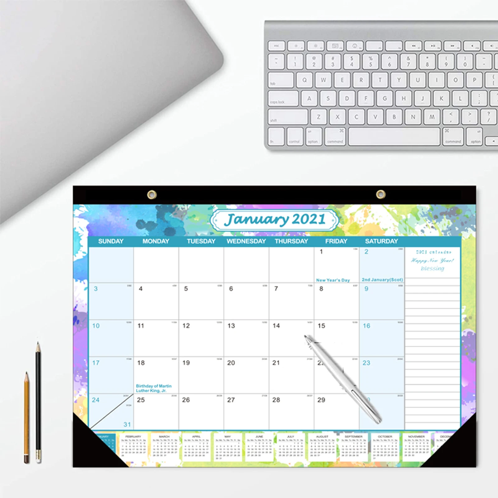 

2021-2022 Calendar Monthly Desk/Wall Calendar Planner Jan. 2021-Jun. 2022 12x17in with Corner Protectors for Planning