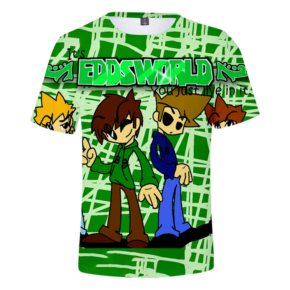 Футболка Eddsworld с 3D принтом для мужчин и женщин модная рубашка коротким рукавом