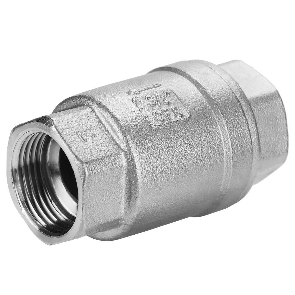 

3/4" Female Thread In-line Spring Check Valve Stainless Steel Vertical Valve WOG 1000