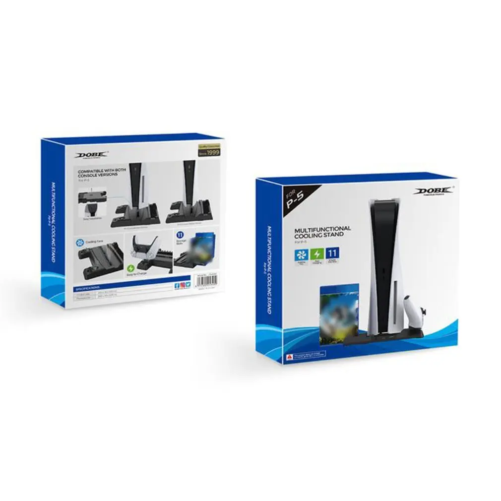 

Dual Controller Charger For Ps5 Console Vertical Cooling Stand Fast Charging Station Fan For Ps5 Digital Edition