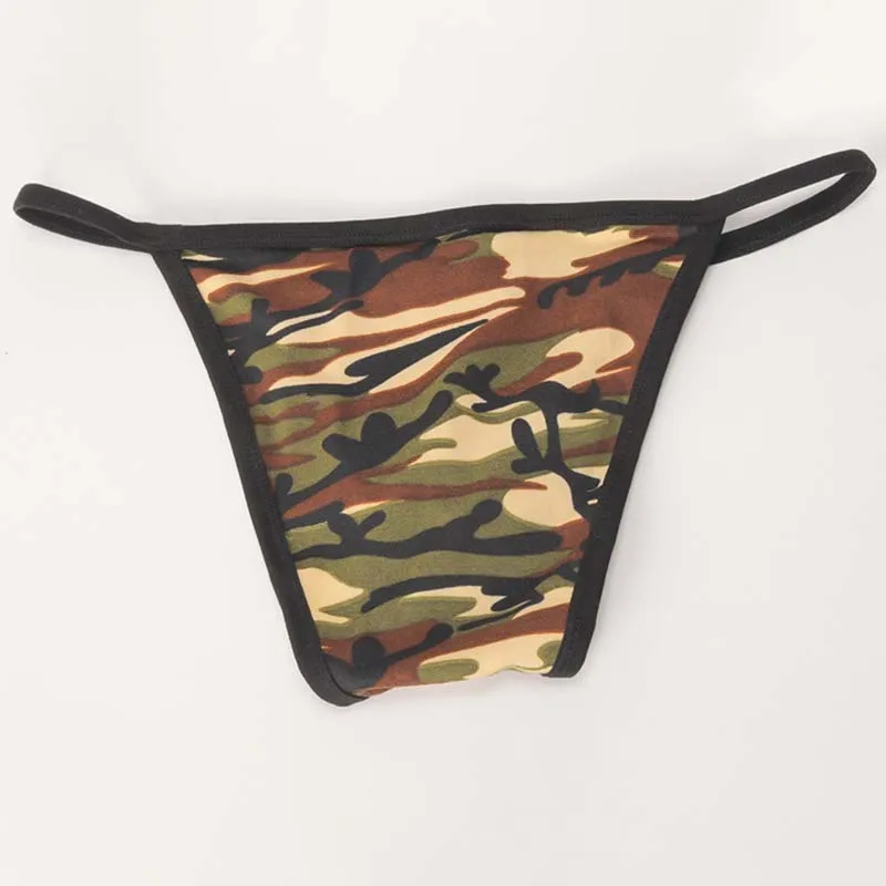 

Men's Sexy Camo G-string Briefs Print Lingerie Bikini Underwear Panties T-Back