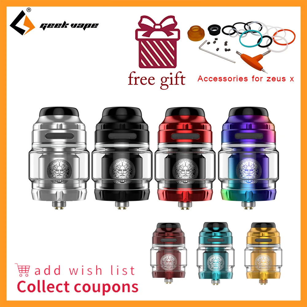 Электронная сигарета vape Танк Geekvape Zeus X RTA 4,5 мл емкость бака с 810 Delrin капельным наконечником бак rta vs zeus dual/AMMIT MTL