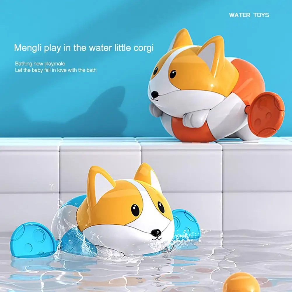 

Cute Swimming Turtle Bath Corgi Bathing Toys For Toddlers Classic Baby Water Toy Infant Swim Chain Clockwork Toy For Kids