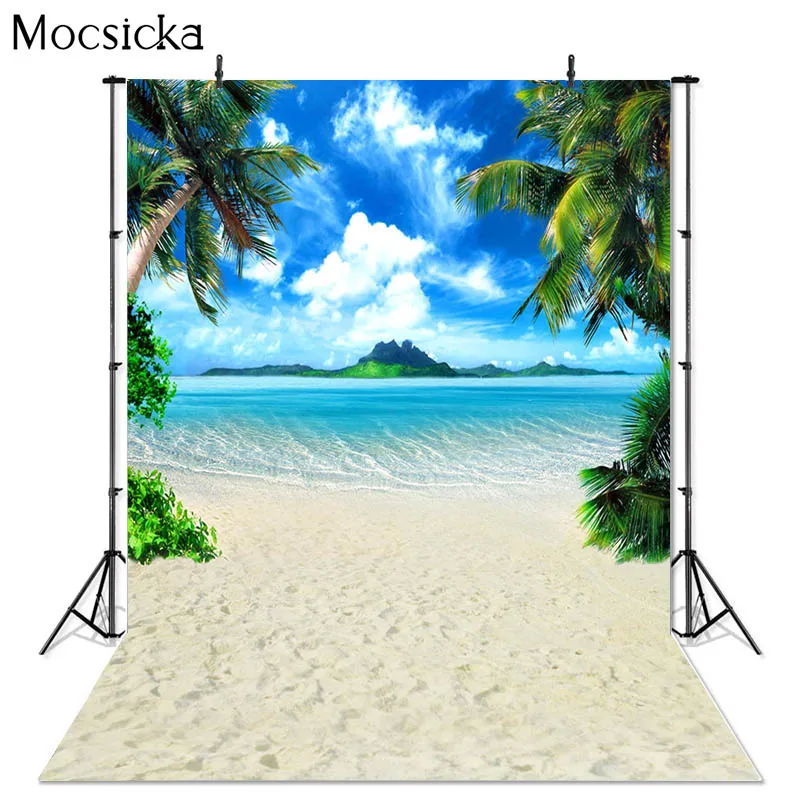 Фон для фотосъемки с изображением летних Гавайских пейзажей пляжа голубого неба