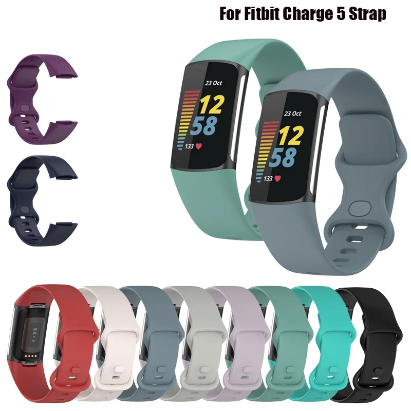 

Мягкий силиконовый спортивный ремешок для Fitbit Charge 5, сменный Браслет