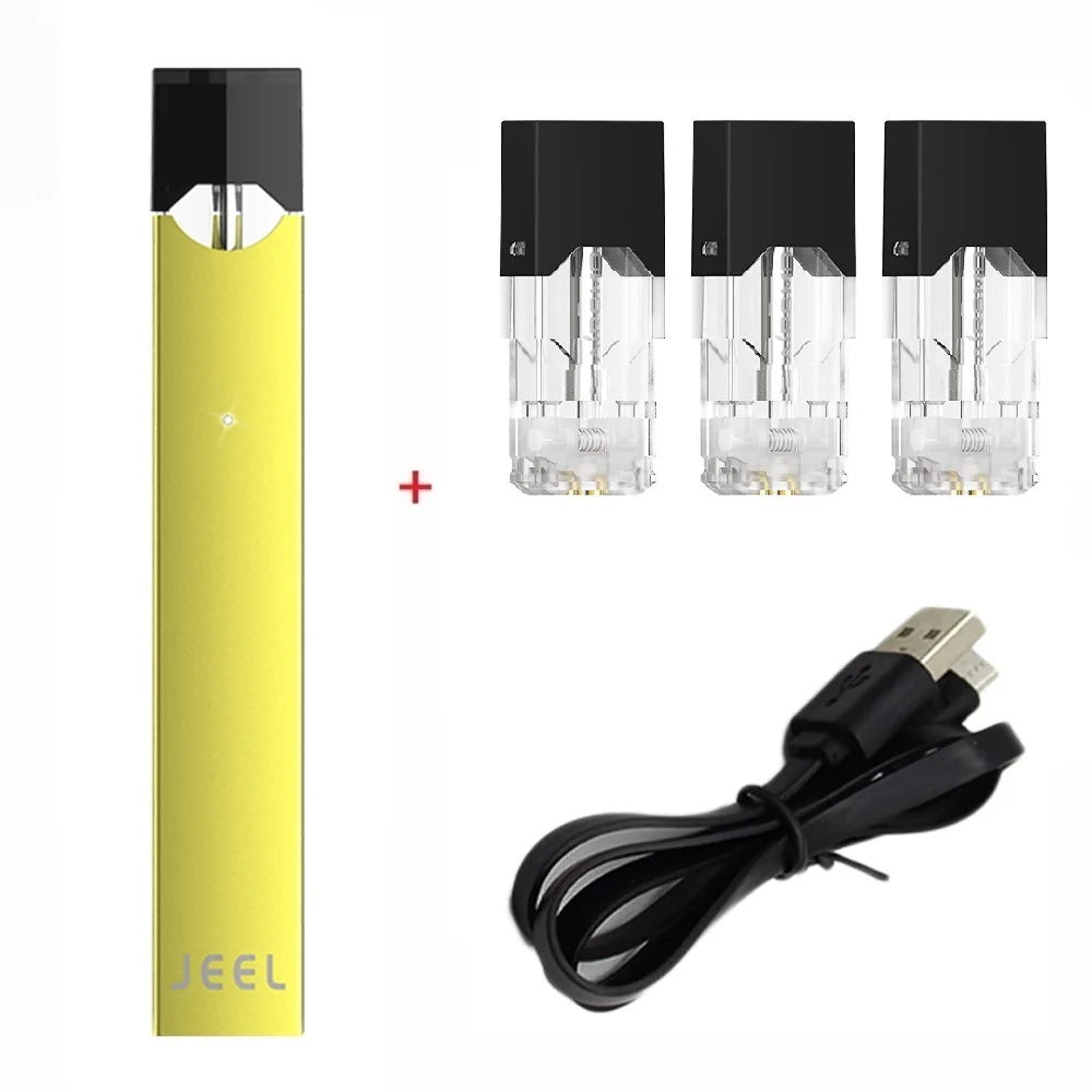 Yellow Портативный набор электронных сигарет 280 мАч с аккумулятором, стартовый набор, набор ручек Vape 0,7/1,0 мл, картридж для Vape для Juul/Jull - Цвет: Yellow