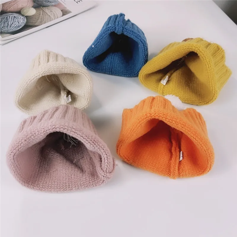 

New Autumn Winter Crochet Children Hats Casual Boy Girl Skullies Caps Outdoor Warm Knitted Cap Fashion Toddlers Kids Beanie Hat