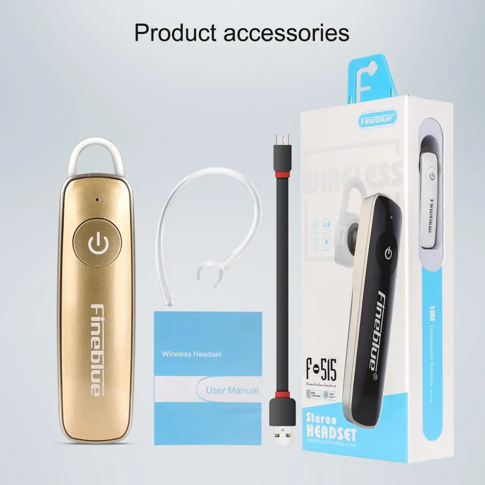 Беспроводные наушники-вкладыши FineBlue F515 Bluetooth V4.1 спортивные наушники с