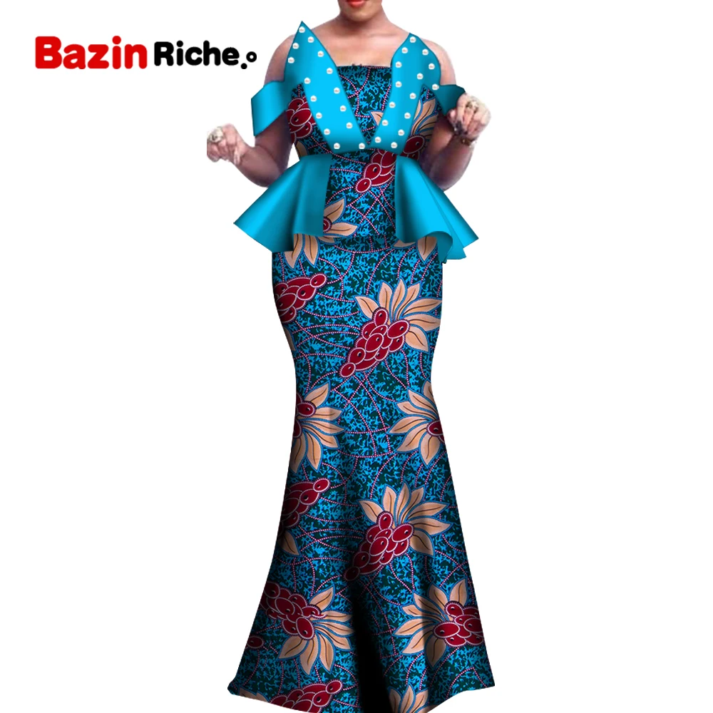 Африканский Воск принтом комплект из двух предметов 2021 в африканском стиле фут