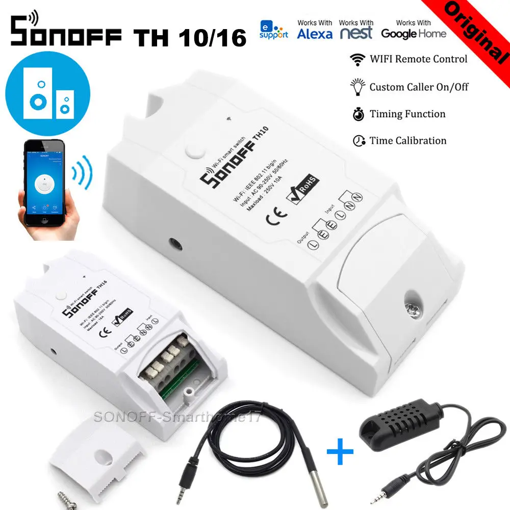 Умный Wi Fi переключатель Sonoff TH16/TH10 с мониторингом температуры и влажности|Модули