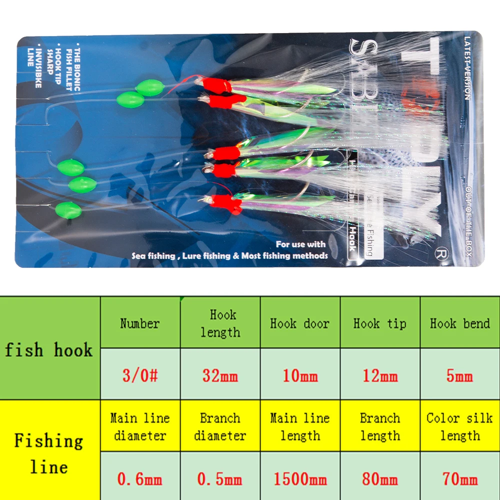 

2set Fishhooks For Swivel Rigs Bait Jigs Fish Head String Carbon Steel Mackerel Feathers Bass Cod Lure Sea Fishing Hook