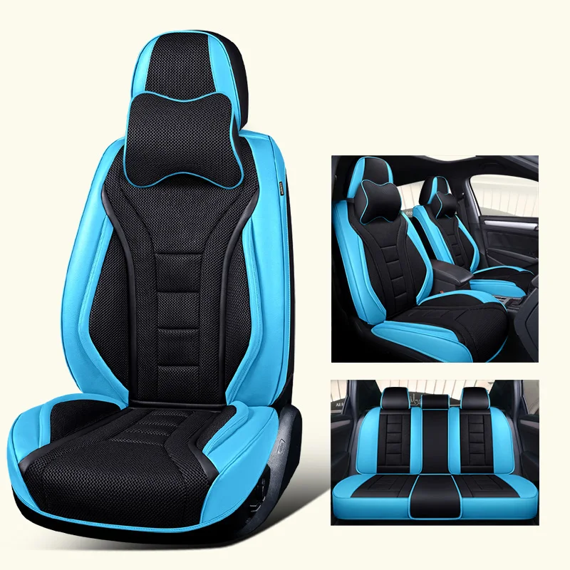 Black Blue Передние и задние Чехлы для автомобильных сидений, автомобильные аксессуары для Hummer H2, Jac S3, Mg Zs Mg3, Uaz Patriot, Zotye T600 - Название цвета: Black Blue