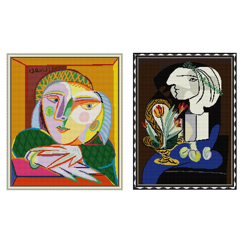 

Cross Stitch Kits Embroidery Needlework Stamped Woman By The Window 11CT 14CT Counted Printed Fabric Decor Art Sewing Gifts Sets