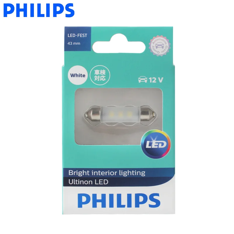 Philips светодиодный Fest Festoon 43 мм Ultinon 6000K холодный синий белый светильник яркий