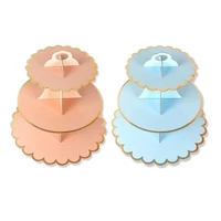 3 tier round flower shape cake stand dessert cupcake durable party stand decor