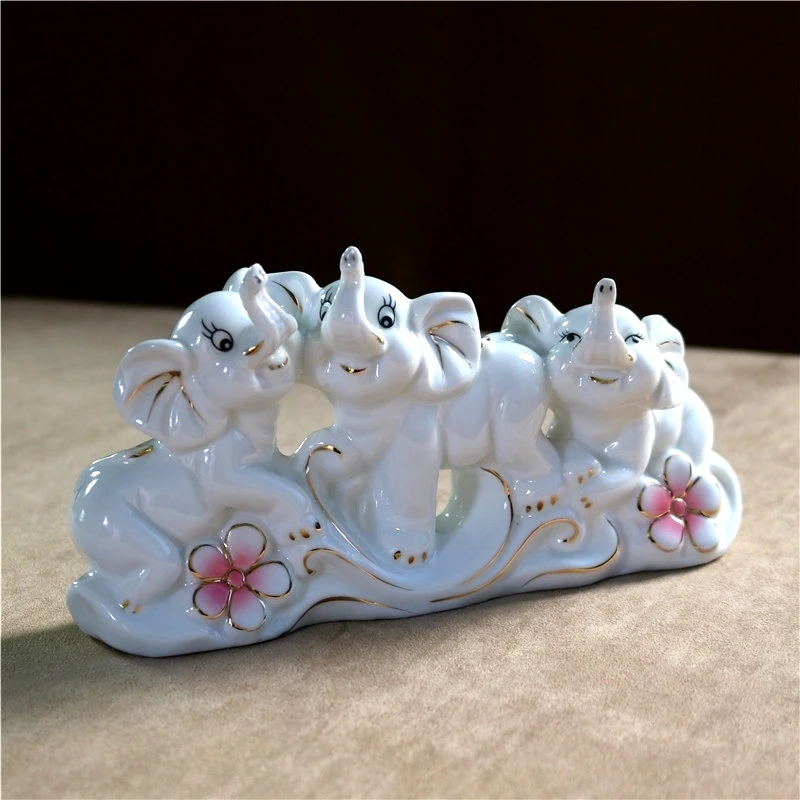 Оригинальная фарфоровая миниатюрная керамическая фигурка слона для всей семьи