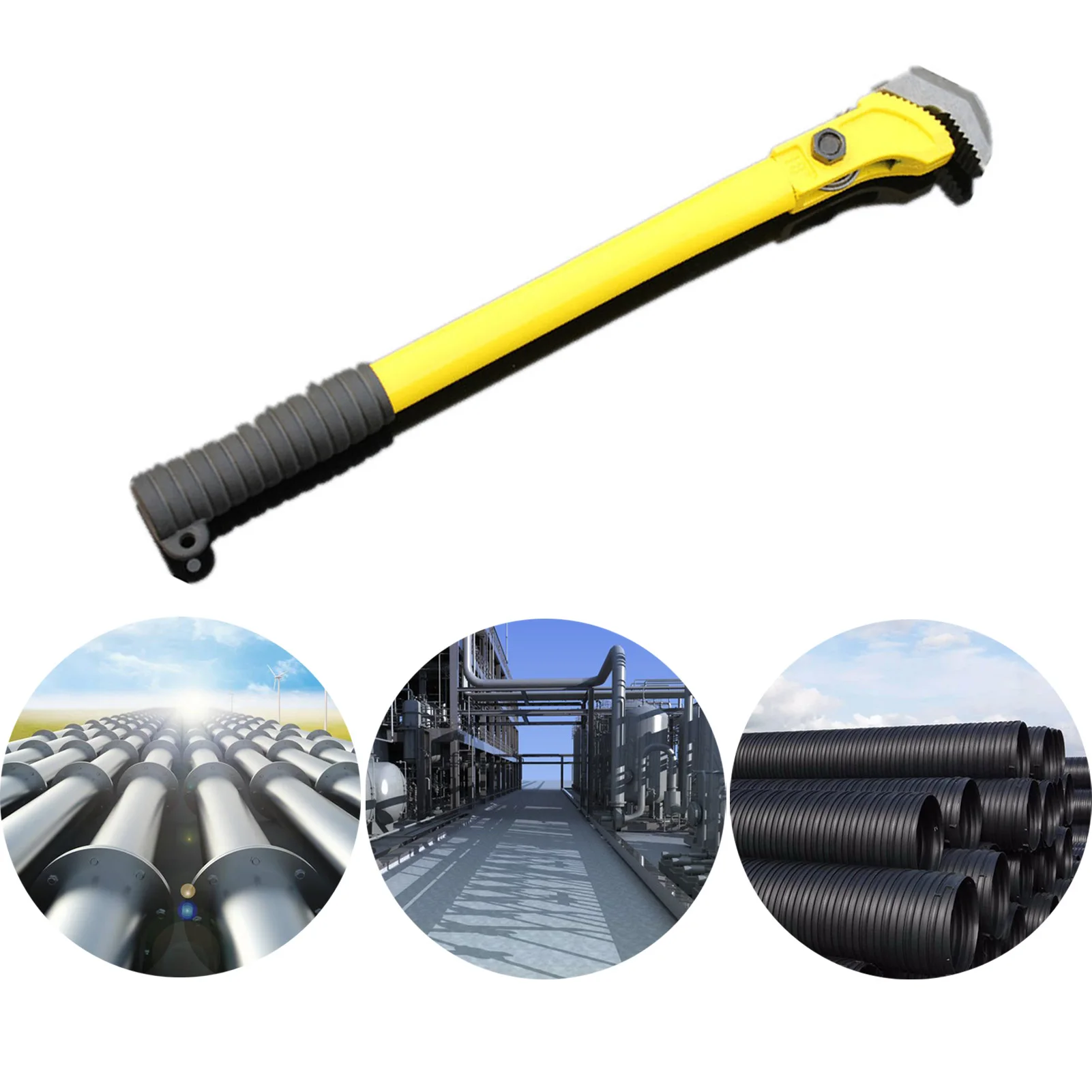 

18inch Portable Plumbing Tool Anti-slip Professional Pipe Wrench Steel Bathroom Multi Purpose Heavy Duty Durable Straight Home