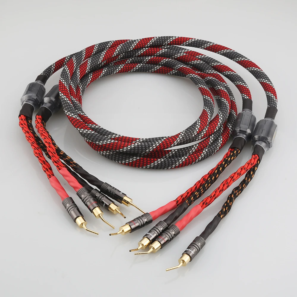 Audiocrast SC082 кабель для электрического динамика, Hi-Fi аудиокабель, штырь для контакта, штырь типа «банан», стандартный провод для динамика, аудиокабель