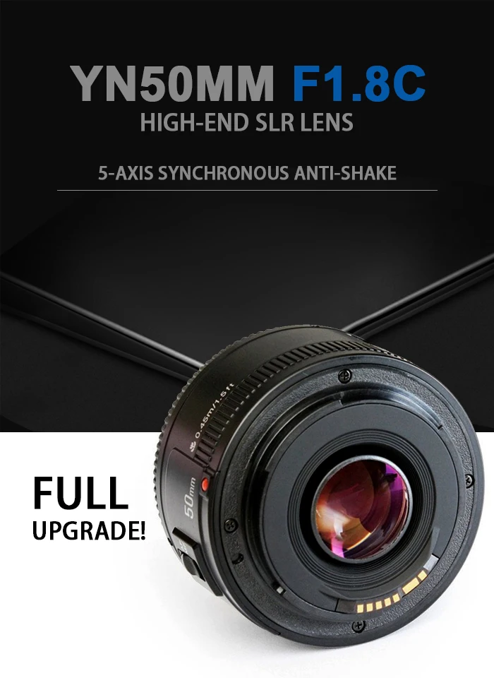 Объектив YONGNUO YN50mm YN50 F1.8 EF EOS 50 мм AF MF для камеры Canon Rebel T6 EOS 700D 750D 800D 5D Mark II IV 10D 1300D