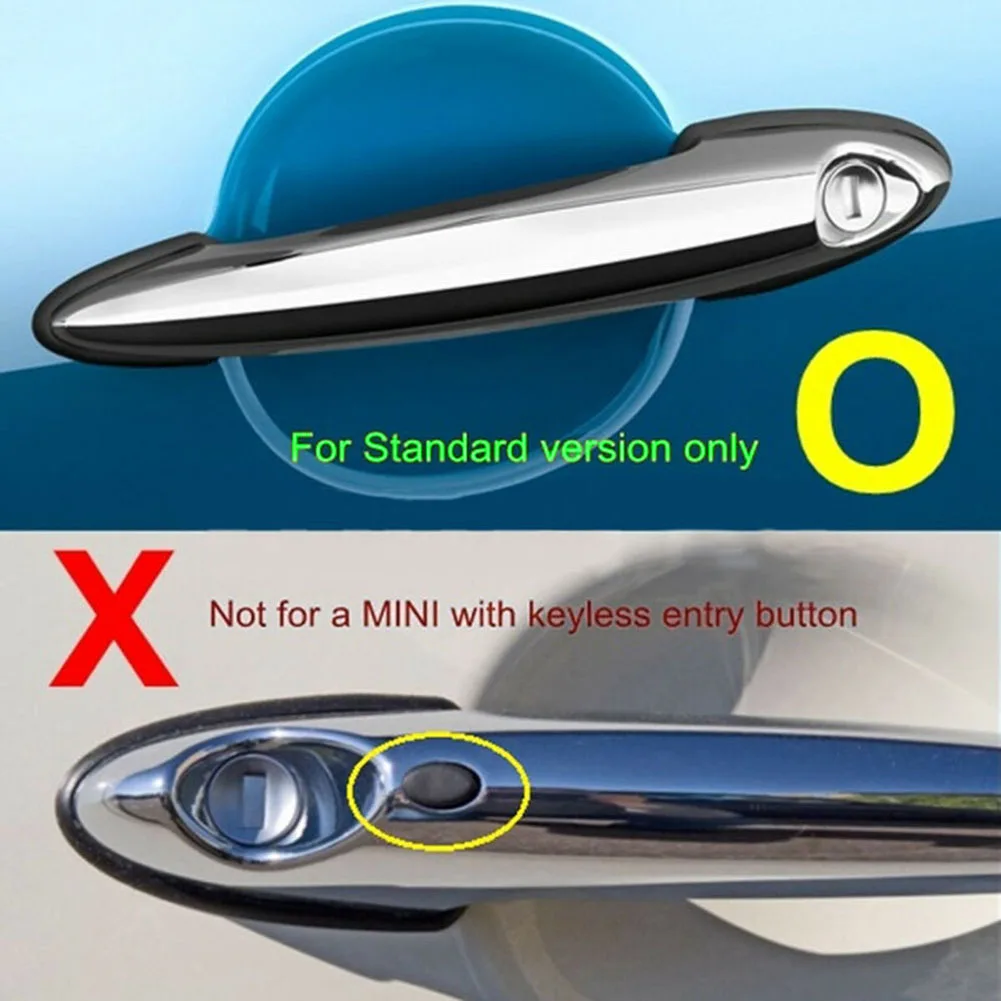 

4*Door Handle Cover (3pcs Without Holes, 1pc Wit 4Pcs Gloss Black Door Handle Covers Trim For MINI R60 COUNTRYMAN Cooper S 11-16