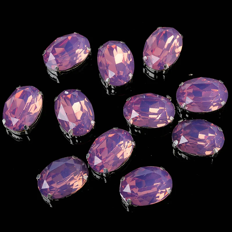 Блестящие супер качество дешевый опал 12p пришивные камни из смолы с серебряным