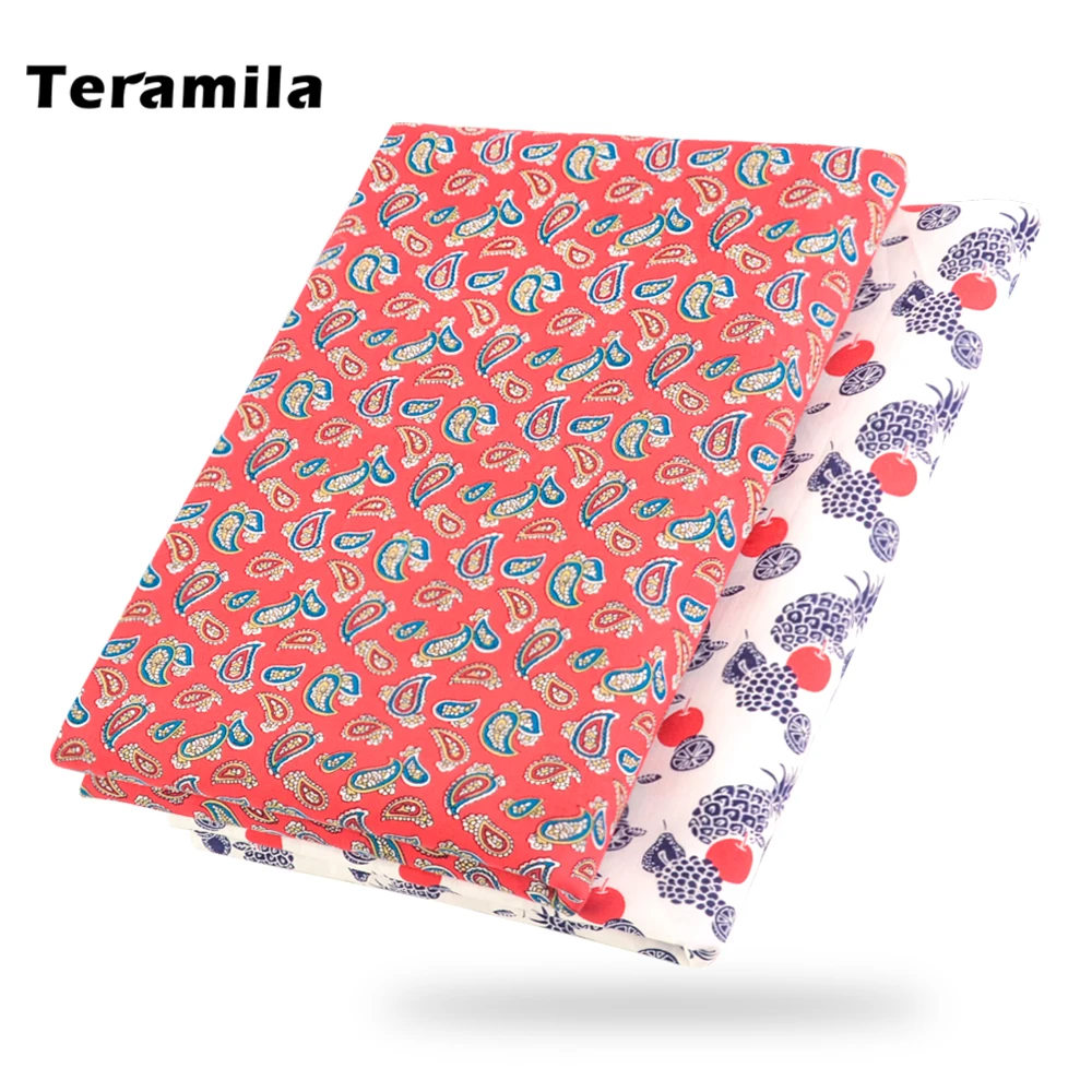 Хлопок Teramila Поплин Ткань лоскутного шитья Fat четверти метр ситцевой ткани свежий