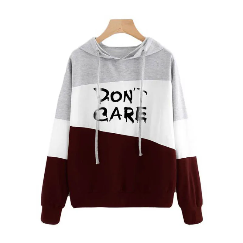 

DON'T CARE Letter Oversized Sweatshirts Women's Hooded Female 2020 Hoodies Lady Autumn Fashion Tops Winter Cotton Pullovers XXL
