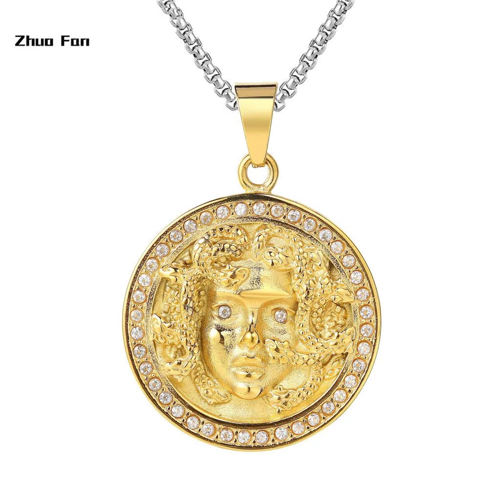 Original design Personality New Greek Mythical Snake Head Medusa Titanium Steel Pendant Necklace | Украшения и аксессуары