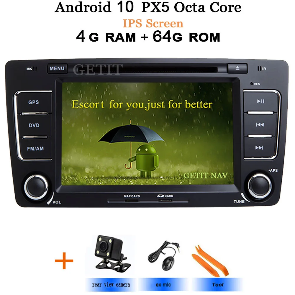 Android 9,0 автомобиль DVD Skoda Octavia мультимедийный плеер 2009 2010 2011 2012 2013 a5 WiFi BT стерео радио головное устройство ips Экран - Цвет: IPS 4G-Rear Camera
