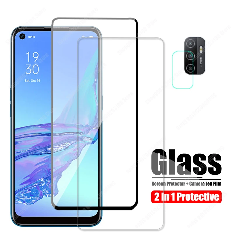 

Защитная пленка для камеры Oppo A53, Защитное стекло для Oppo A52, закаленное стекло HD и Черная защитная пленка для экрана