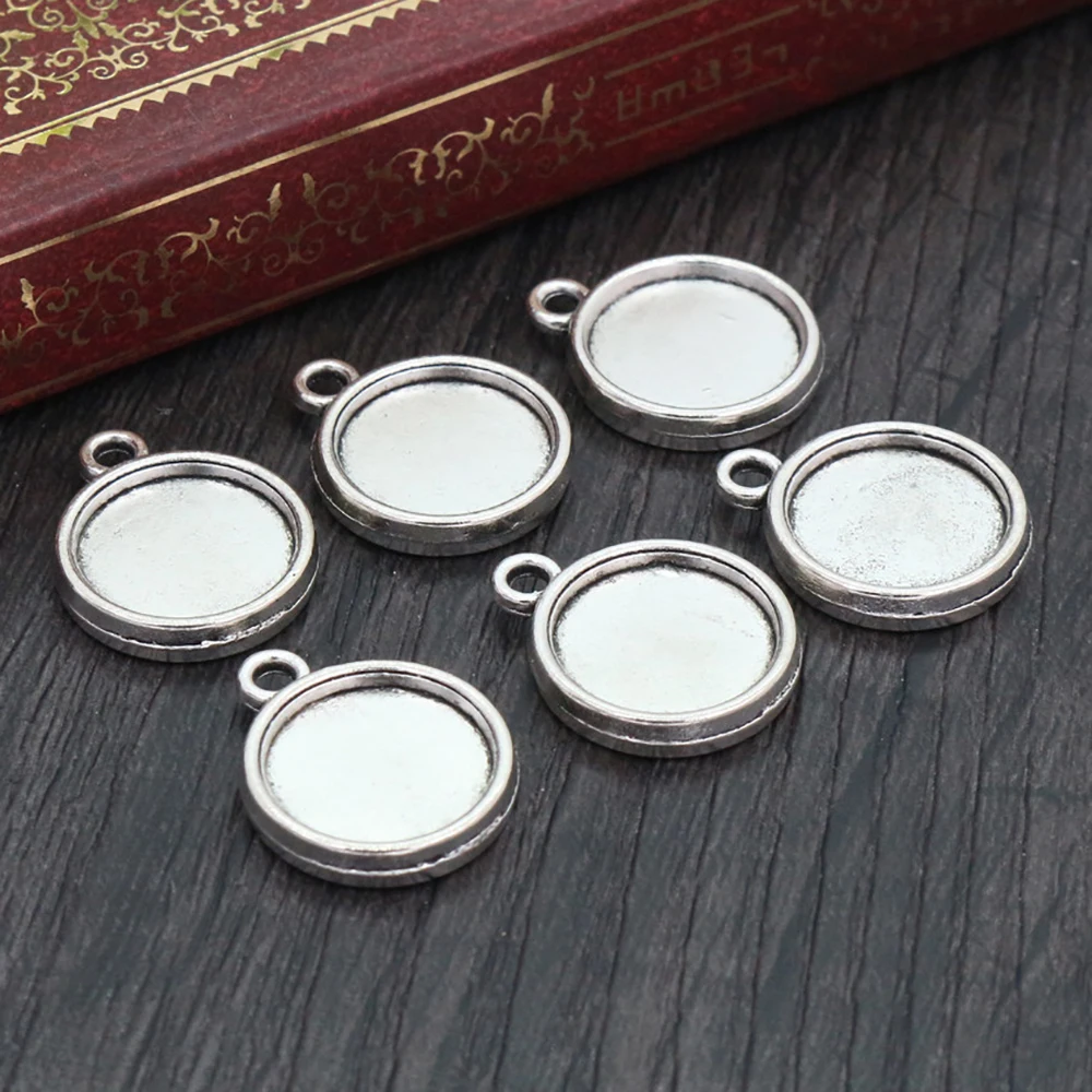 20 шт./лот 12 мм Внутренний размер Античная Посеребренная родиевое покрытие