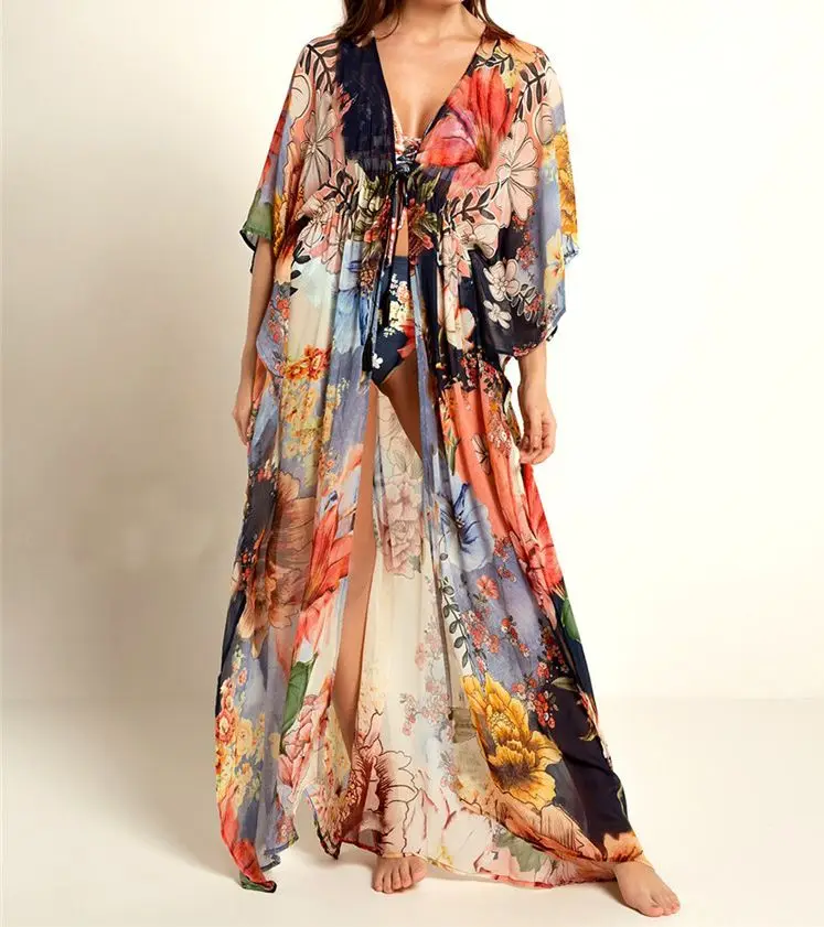 2020 костюм накидка Восточный халат Пляжное длинное хлопковое туника в богемном