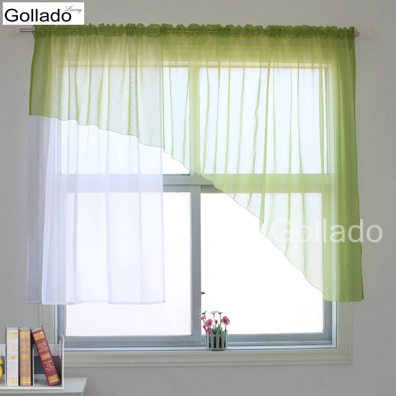 Короткие шторы для кухни модная дизайнерская прозрачная ткань контрастных