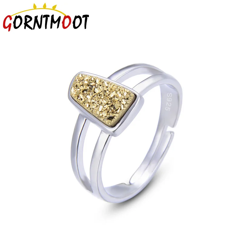 925 стерлингового серебра роскошный женский нерегулярные желтого цвета с