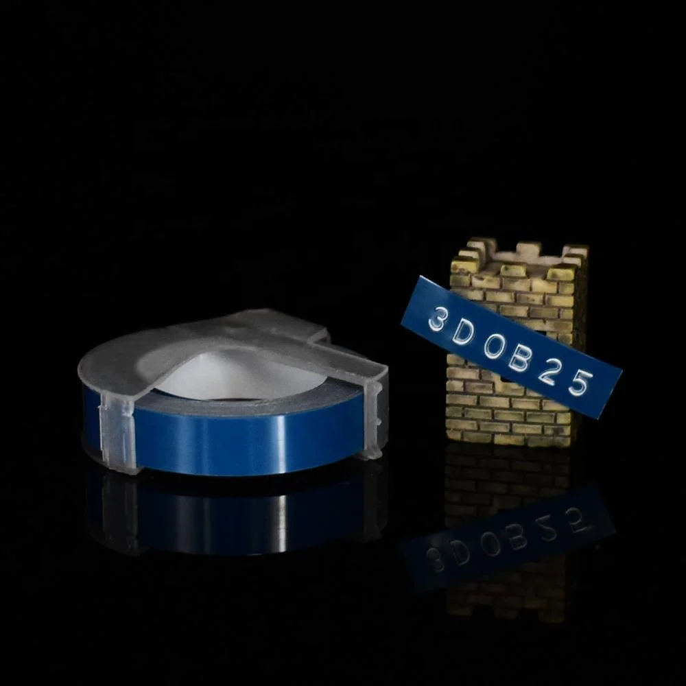ocean blue 1 рулон 6/9/12 мм 3D для тиснения, из ПВХ этикетки ленты совместимый с dymo 1610 1880 12965 ручной принтеры этикеток для Motex E101 этикетка производители - Цвет: ocean blue