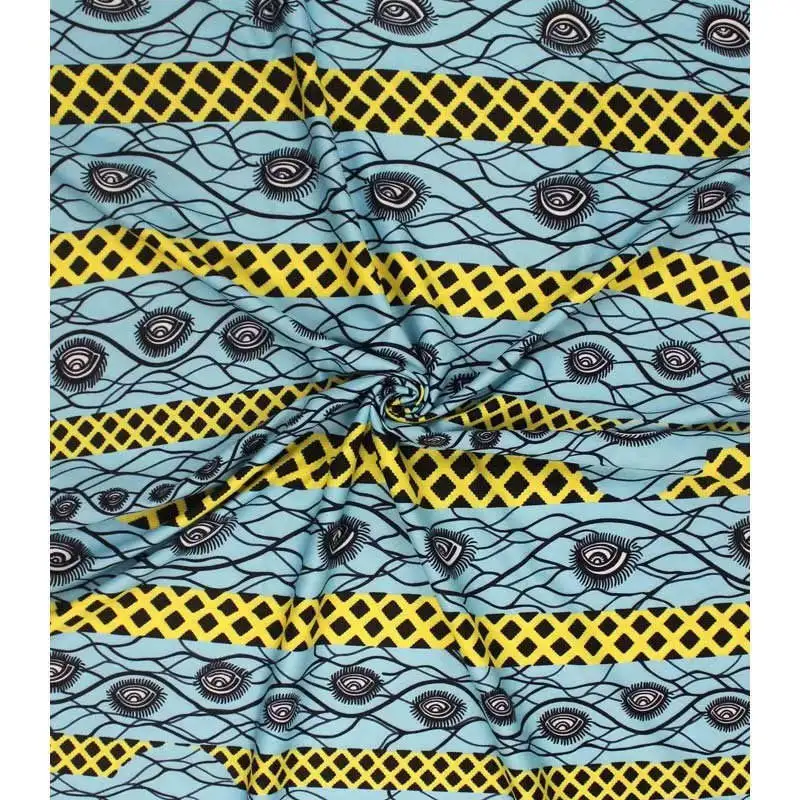 Hot sale Gahna Style satin silk fabric with organza African wax design! J61785
