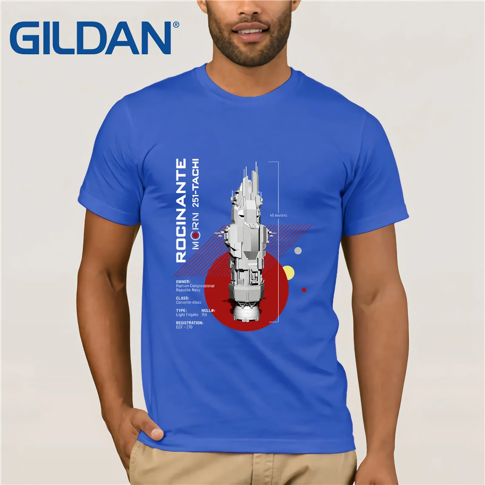 The Expanse Rocinante shipping Летняя мужская футболка с коротким рукавом - Цвет: blue