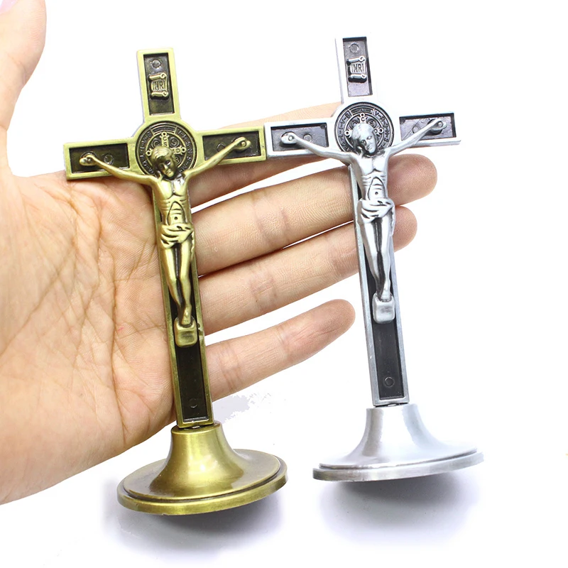

11.5*5.2cm Metal Crucifix Decoration Jesus Christ Statue Religious Ornament Catholic Home Decoration Office Ornament