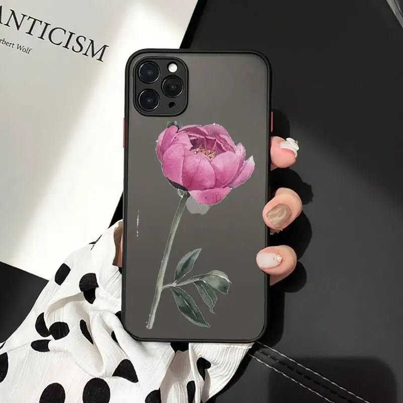 

Beautiful Flower Florals art pattern Phone Cases matte transparent For iphone 7 8 11 12 plus mini x xs xr pro max cover