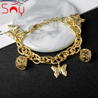 sunny jewelry butterfly romantic charm bracelets for women hand chains link chain ball bracelet high quality for engagement gift