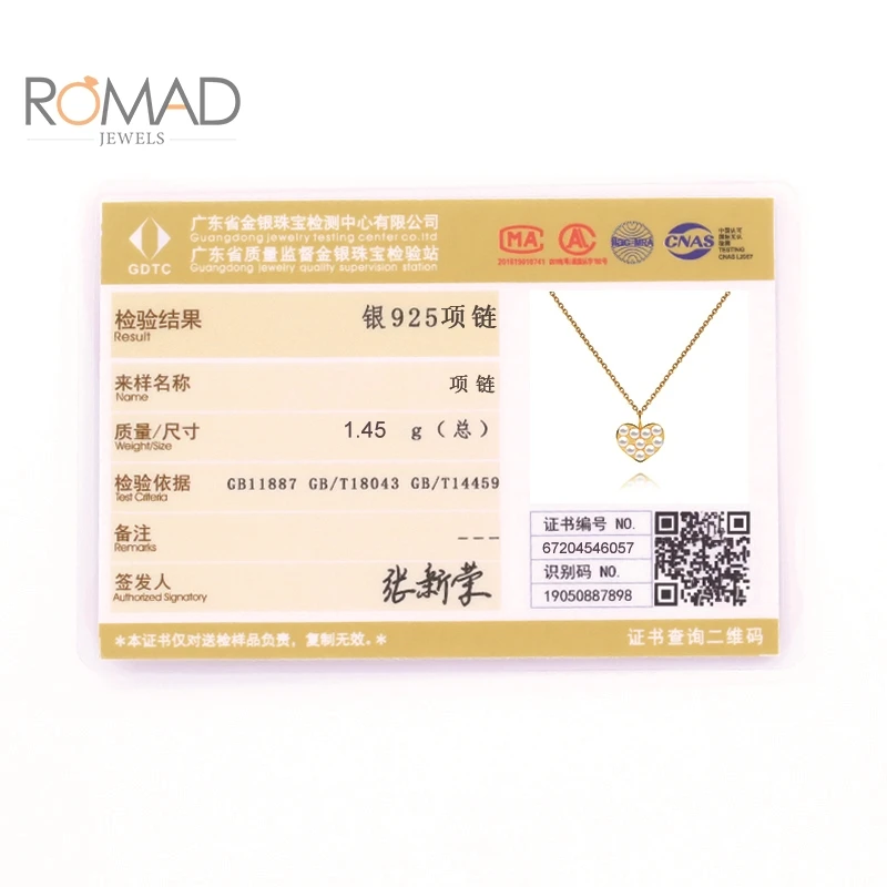 

ROMAD Real Silver 925 Sterling Jewelry Necklace For Women Heart Top Quality Women Pearl Necklace Bijoux Femme