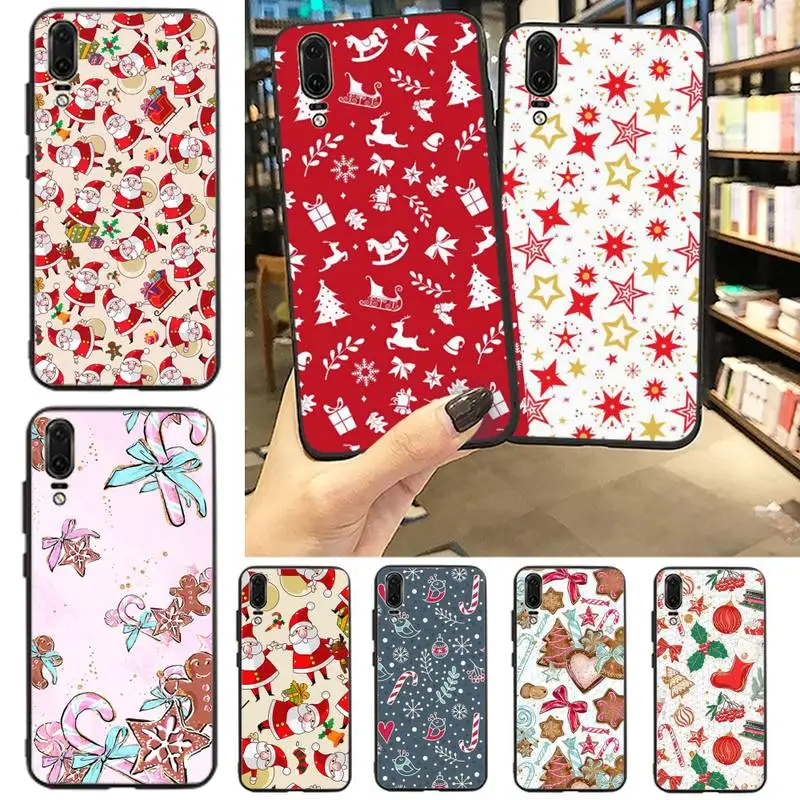

Christmas Santa Claus Snow Phone Case For Huawei P20 P30 P40 lite Pro P Smart 2019 Mate 10 20 Lite Pro Nova 5t