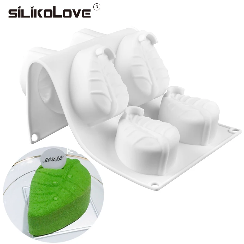 

SILIKOLOVE Silicone Mold Cake Decorating 6 Cavity Leaves Shaped Mousse Molds for Tools Non-stick DIY baking Cake Moulds