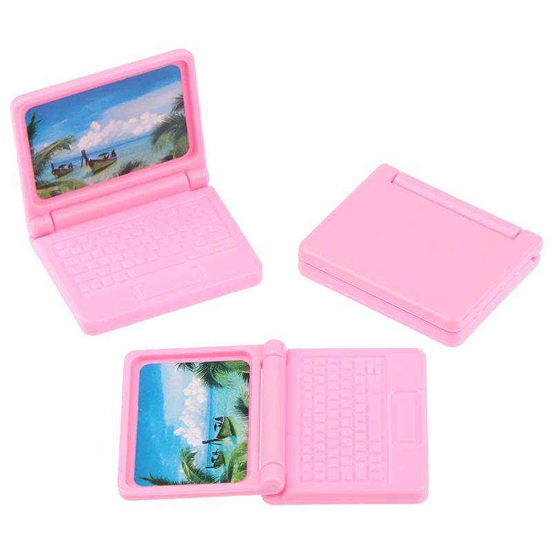 

3Pcs/lot Pink Dollhouse Miniature Modern Computer Keyboard Furniture Fax For doll Accessories